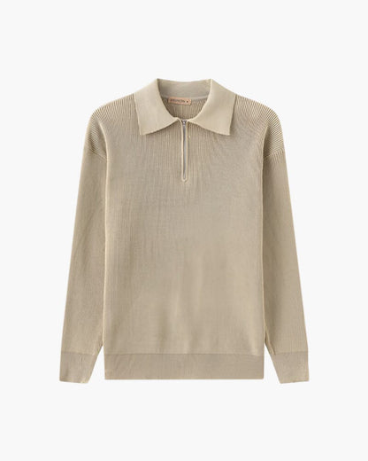 Cesare Pullover mit halbem Reißverschluss